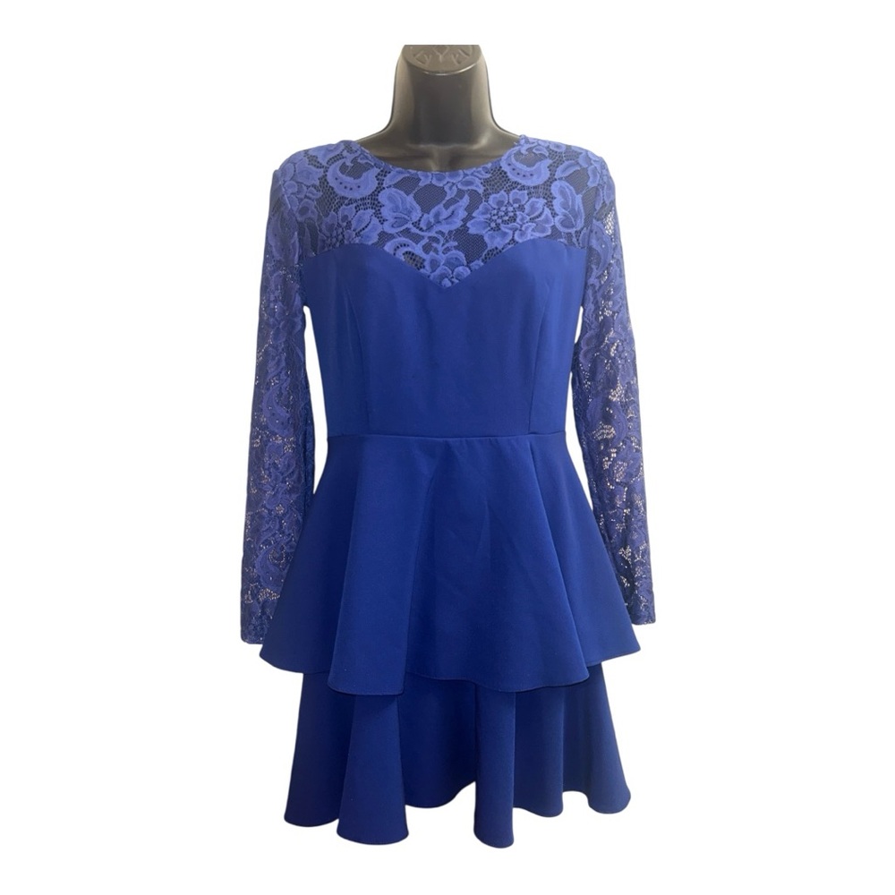 Teeze Me Royal Blue Lace Long Sleeve Dress size 5/6